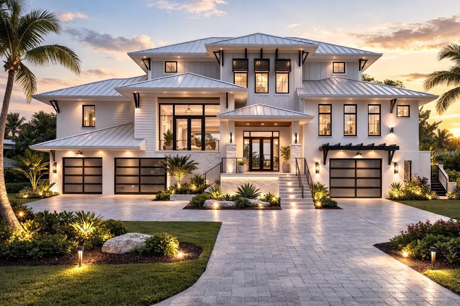 Residencia de lujo al atardecer en Florida Central